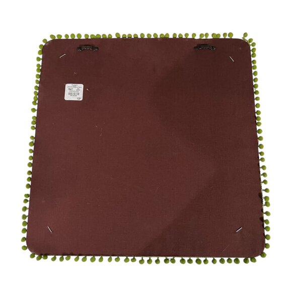 Pier 1 Imports Embroidered Fabric Owl Wall Art Pom Pom‎ Trim Retro 70s Inspired - Picture 8 of 8